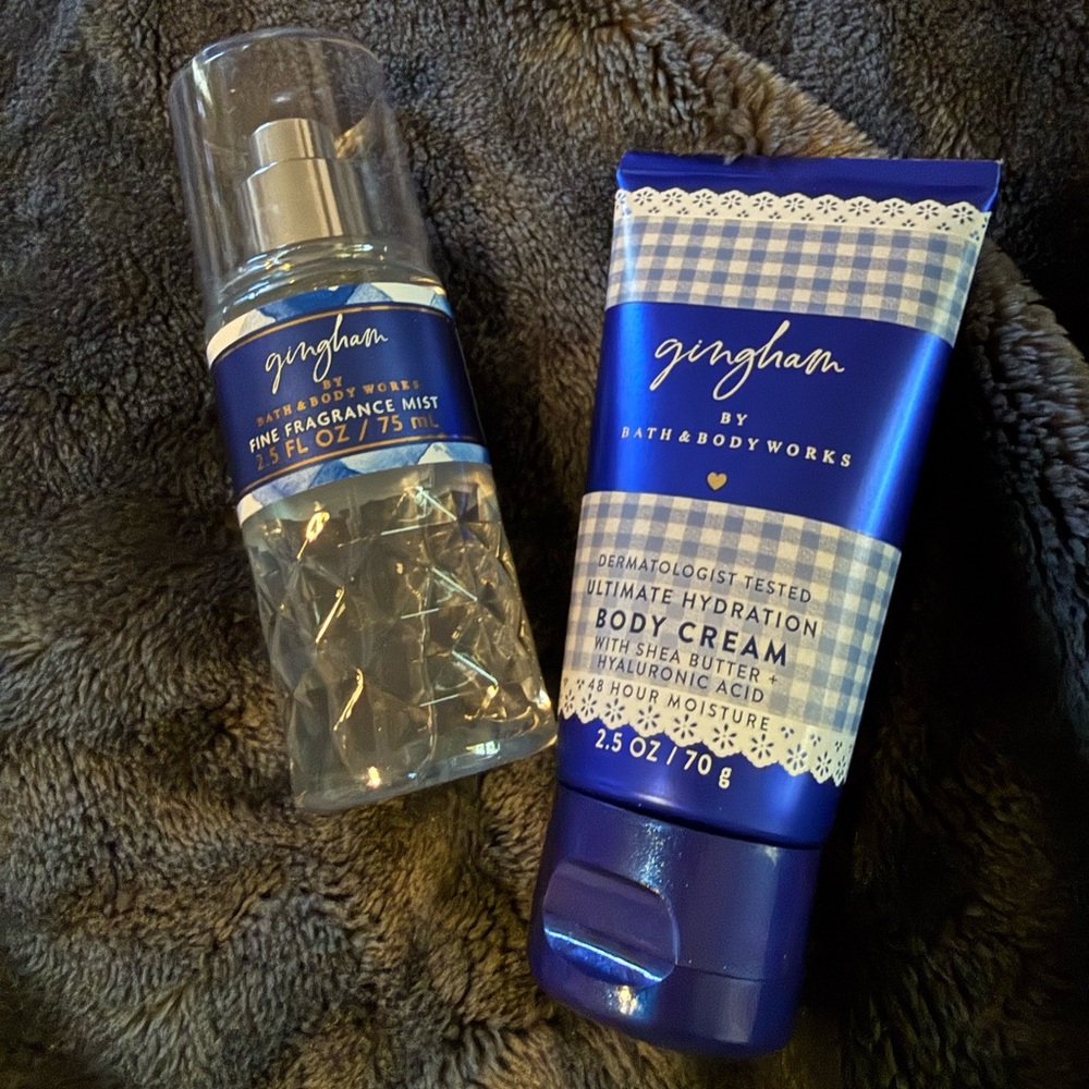 Bath & Body Works Gingham Travel 2.5oz Set 🆕 Mist & Body Cream